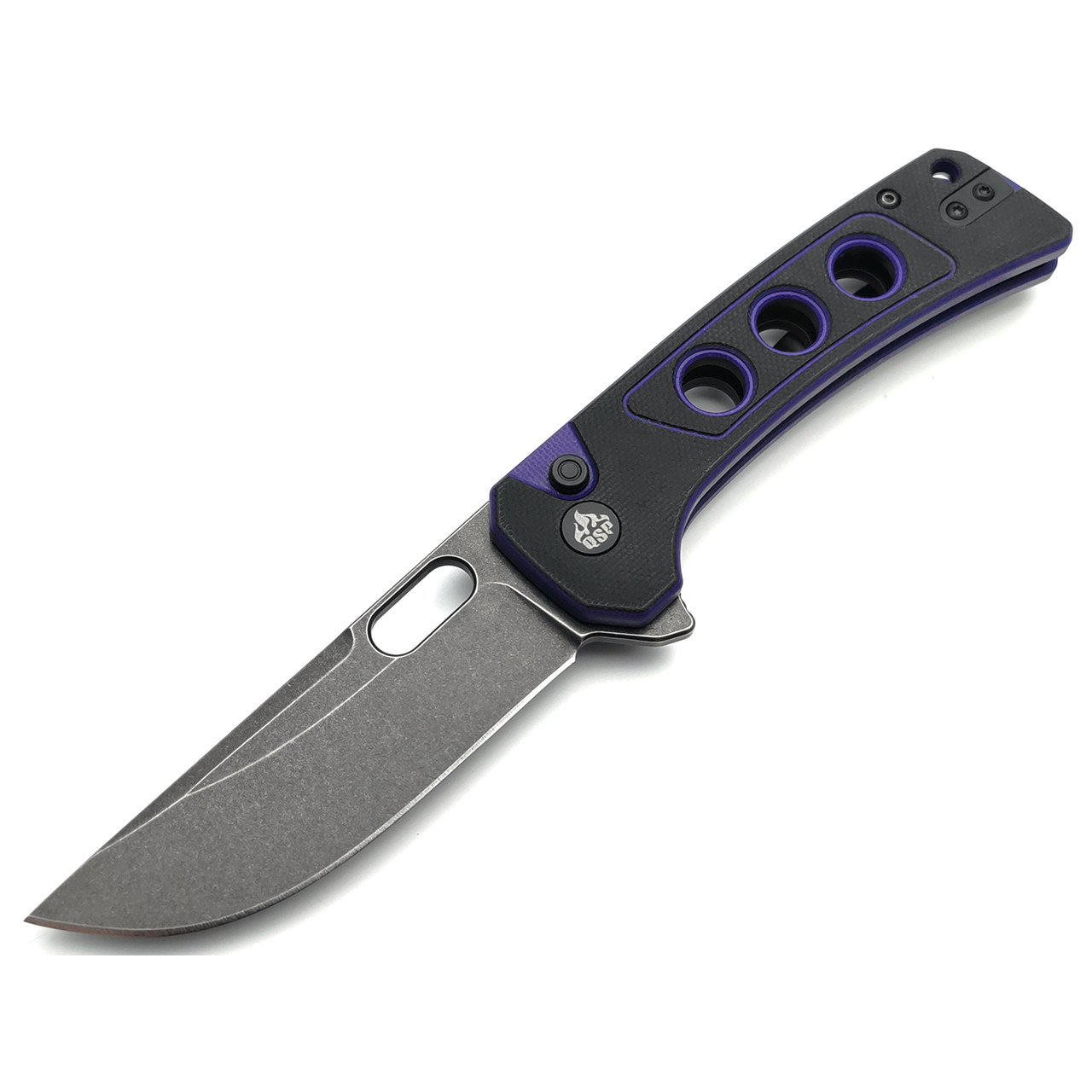 Нож QSP Unicorn QS156-B2 сталь 14C28N black, рукоять G10 black & purple