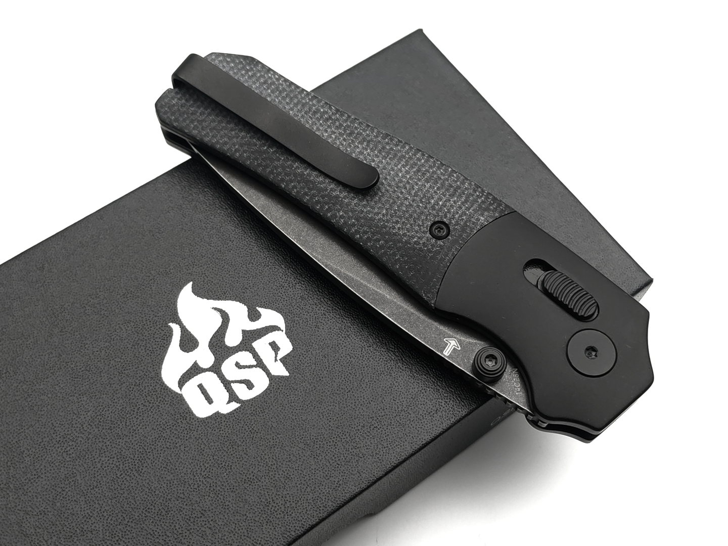 Нож QSP Vault QS157-A2 сталь 14C28N black, рукоять Micarta black, aluminum black