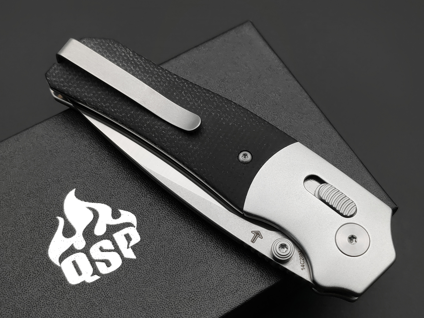 Нож QSP Vault QS157-A1 сталь 14C28N satin, рукоять Micarta black, aluminum