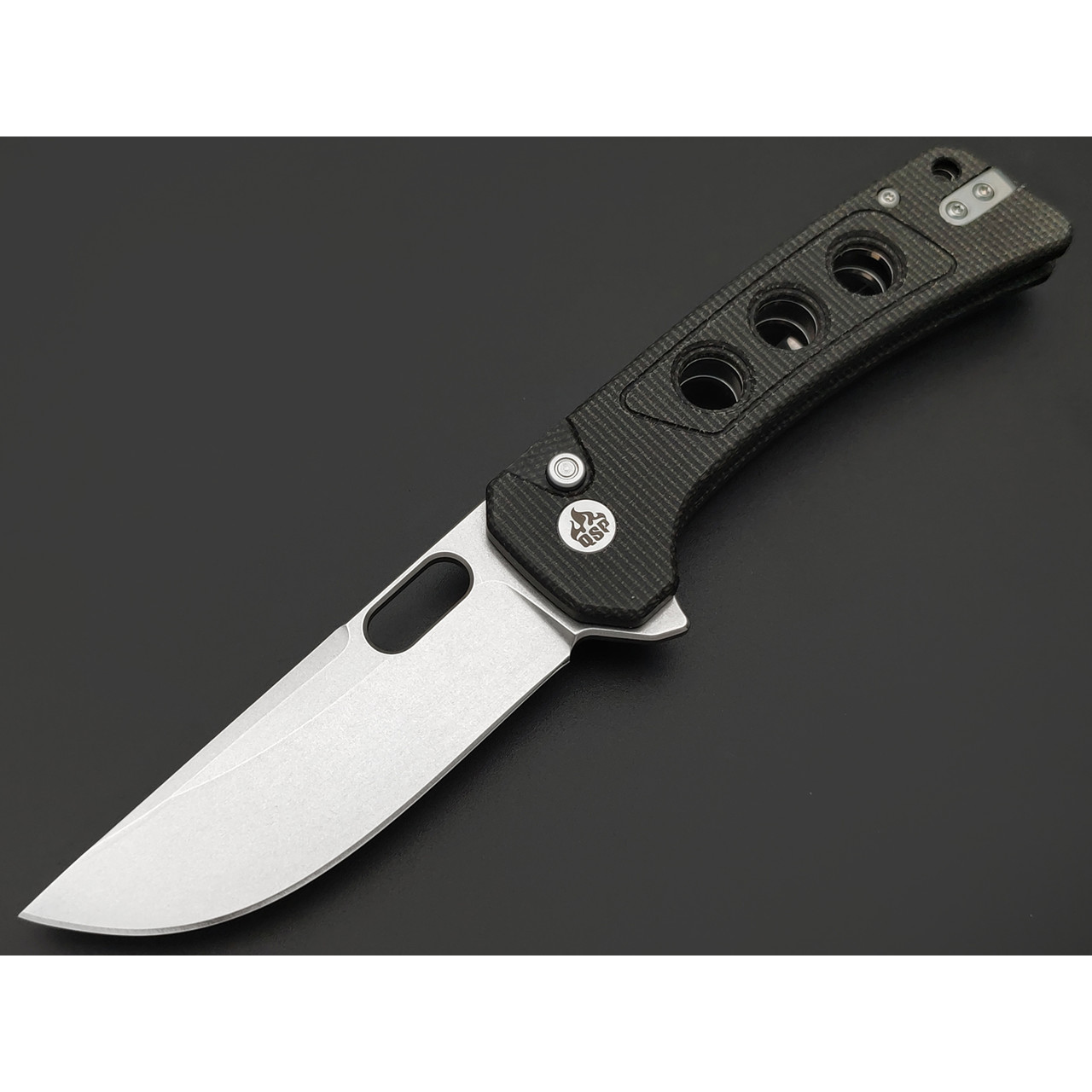 Нож QSP Unicorn QS156-A1 сталь 14C28N св, рукоять Микарта тёмно-коричневая