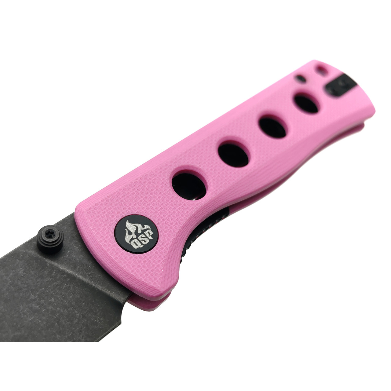 Нож QSP Canary folder QS150-H2 сталь 14C28N black, рукоять G10 pink