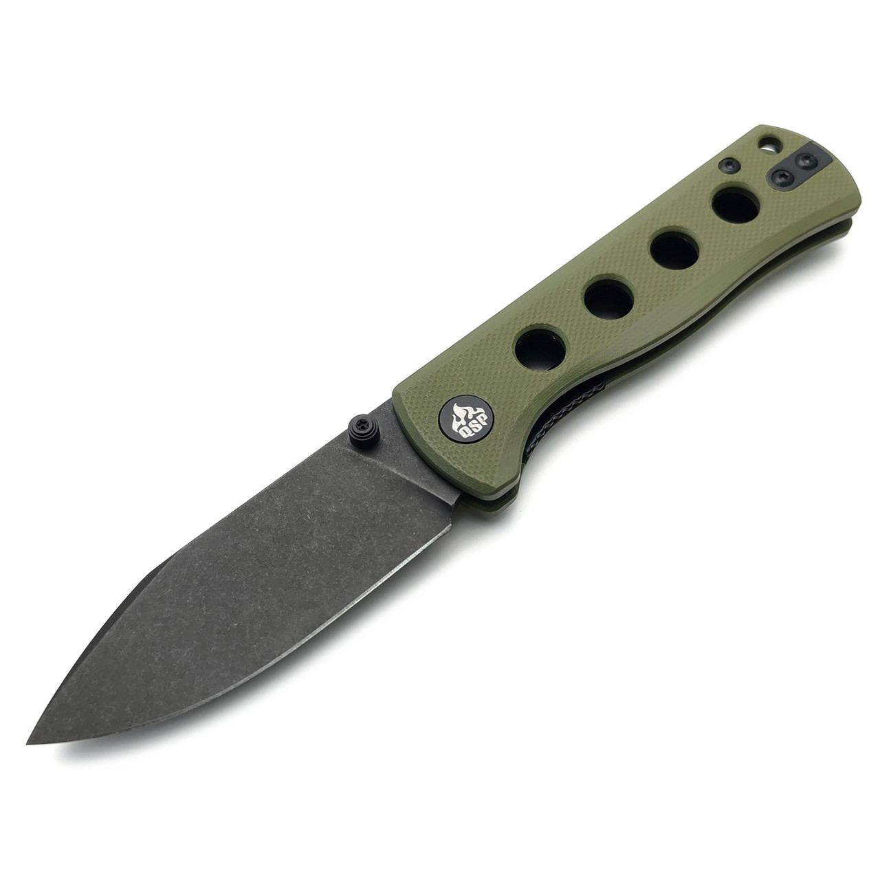 Нож QSP Canary folder QS150-F2 сталь 14C28N black, рукоять G10 OD green
