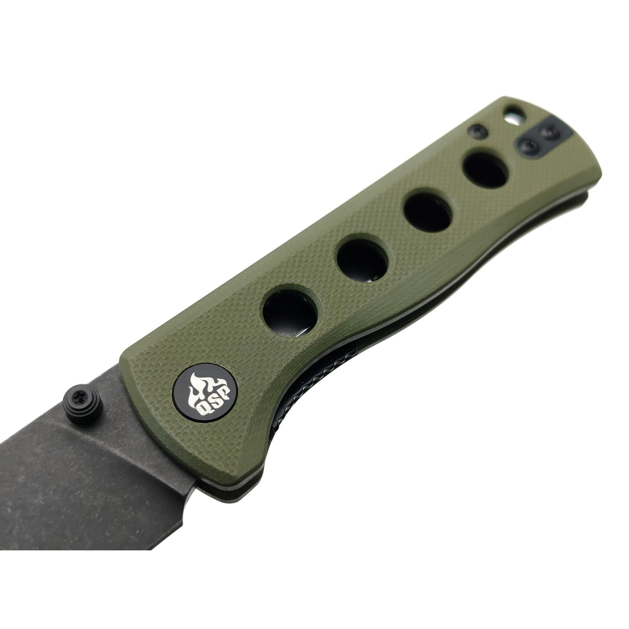 Нож QSP Canary folder QS150-F2 сталь 14C28N black, рукоять G10 OD green