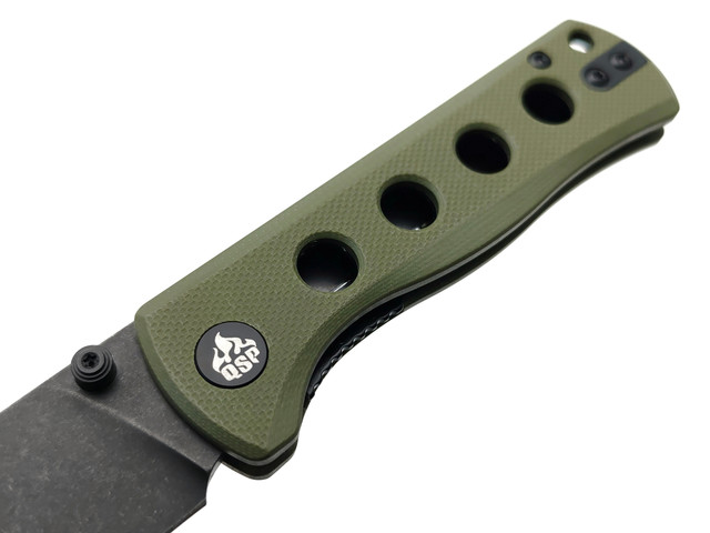 Нож QSP Canary folder QS150-F2 сталь 14C28N black, рукоять G10 OD green