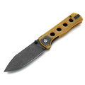 Нож QSP Canary folder QS150-J2 сталь 14C28N black, рукоять Ultem amber