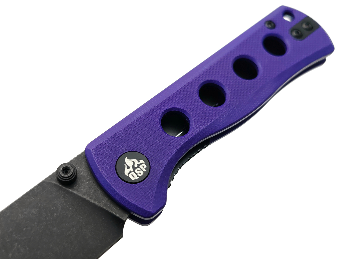 Нож QSP Canary folder QS150-D2 сталь 14C28N black, рукоять G10 purple