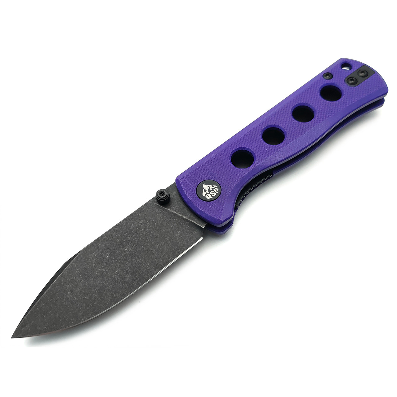 QSP складной нож Canary folder QS150-D2 сталь 14C28N black, рукоять G10 фиолетовый