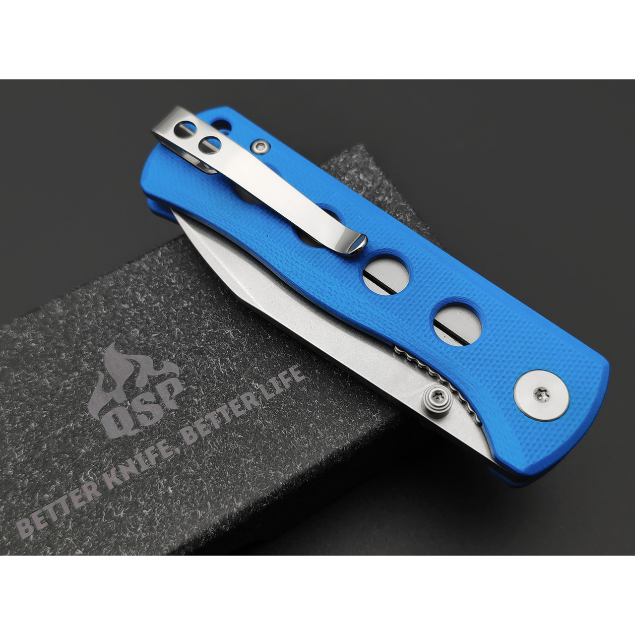Нож QSP Canary folder QS150-I1 сталь 14C28N стоунвош, рукоять G10 blue