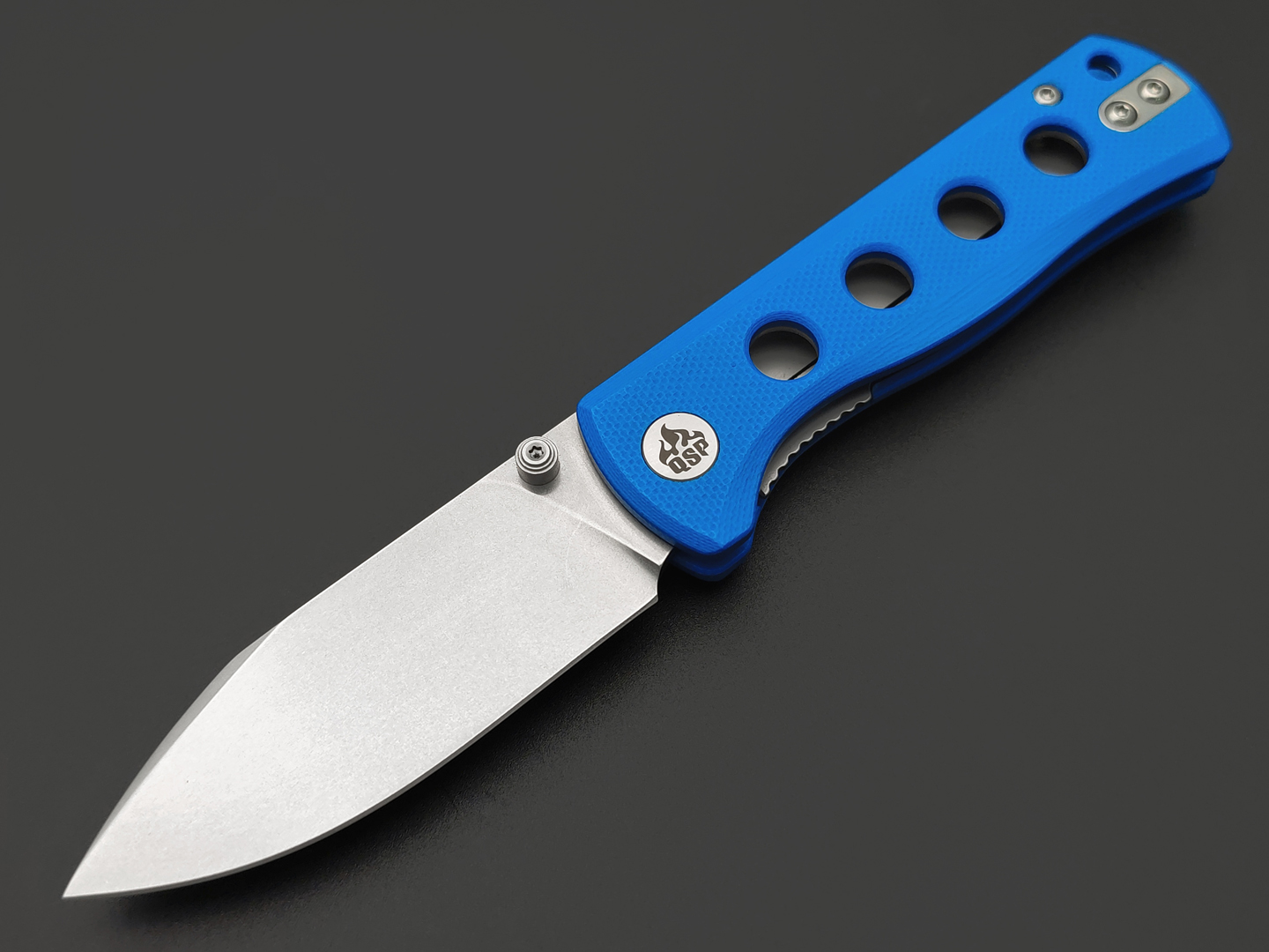 Нож QSP Canary folder QS150-I1 сталь 14C28N stonewash, рукоять G10 blue