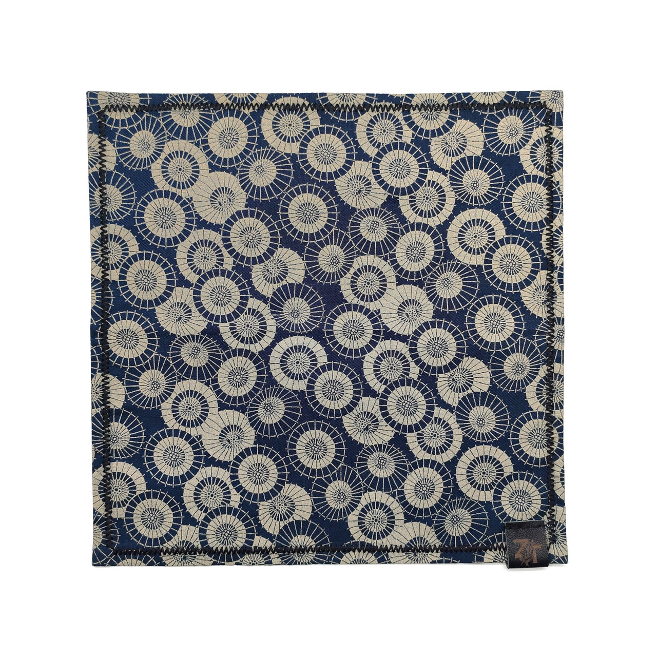 ZT Hanks платок хэнк "Орнамент зонтики" синие 25х25 см