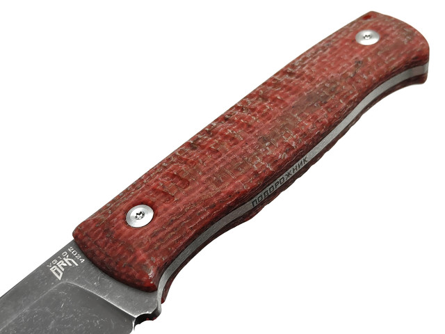 BRK нож Подорожник сталь VG-10 blackwash, рукоять Micarta bordo