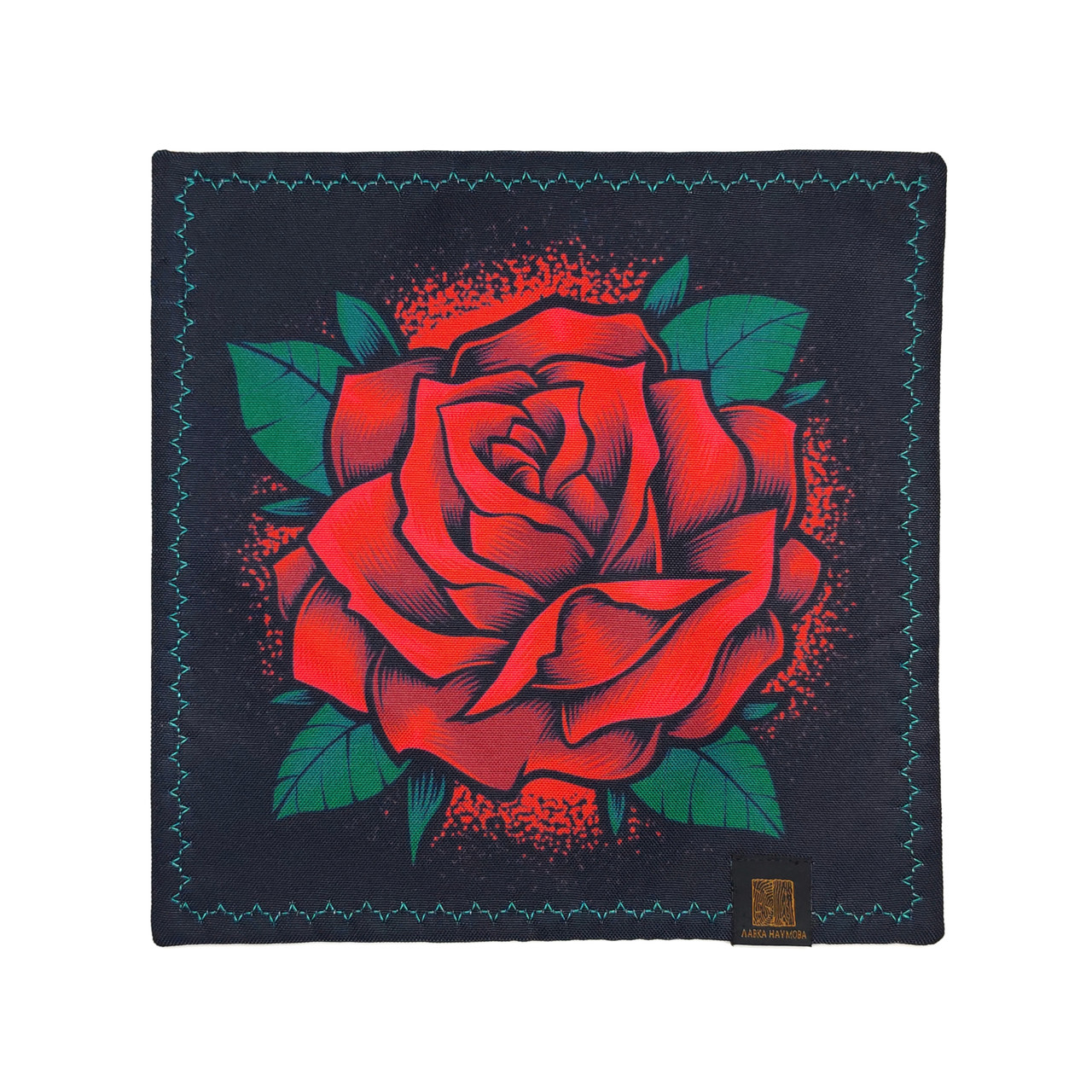 Лавка Наумова платок хэнк "Tattoo Art - Роза" 24х24 см
