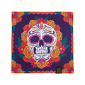 Лавка Наумова платок хэнк "Día de Los Muertos - череп с цветами" 24х24 см Лавка Наумова платок хэнк "Día de Los Muertos - череп с цветами" 24х24 см