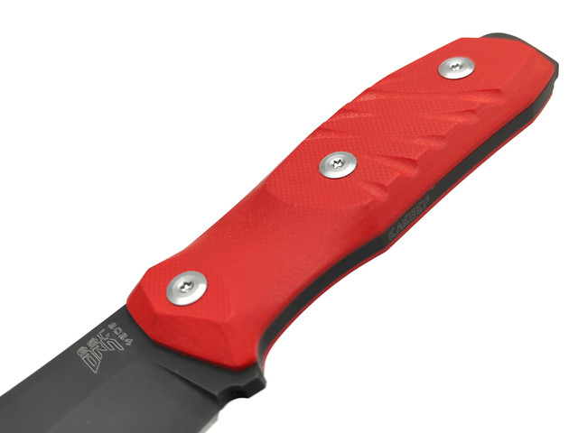 BRK нож Клевер сталь 65Г black oxide, рукоять G10 red