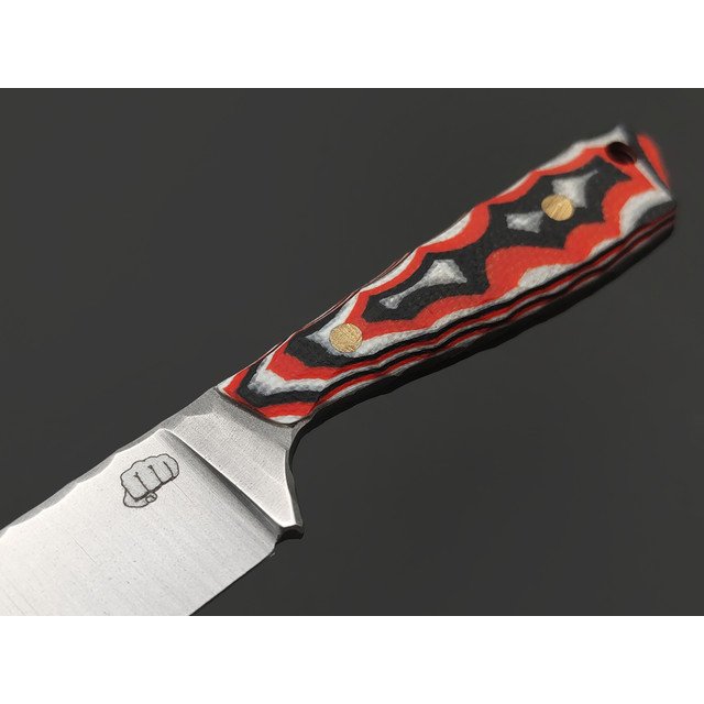 Андрей Кулаков нож KUL0121 сталь Х12МФ, Рукоять G10 laminate black-red & white
