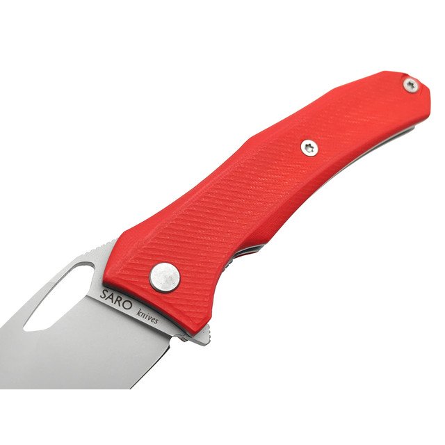 Saro нож Бизон сталь Aus-10, рукоять G10 red