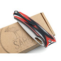 Saro нож Бизон сталь D2, рукоять G10 red, black & white Saro нож Бизон сталь D2, рукоять G10 red, black & white