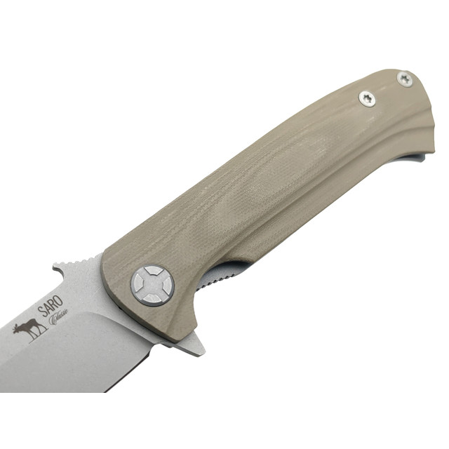Saro нож Чиж Next HD сталь Aus-10, рукоять G10 tan