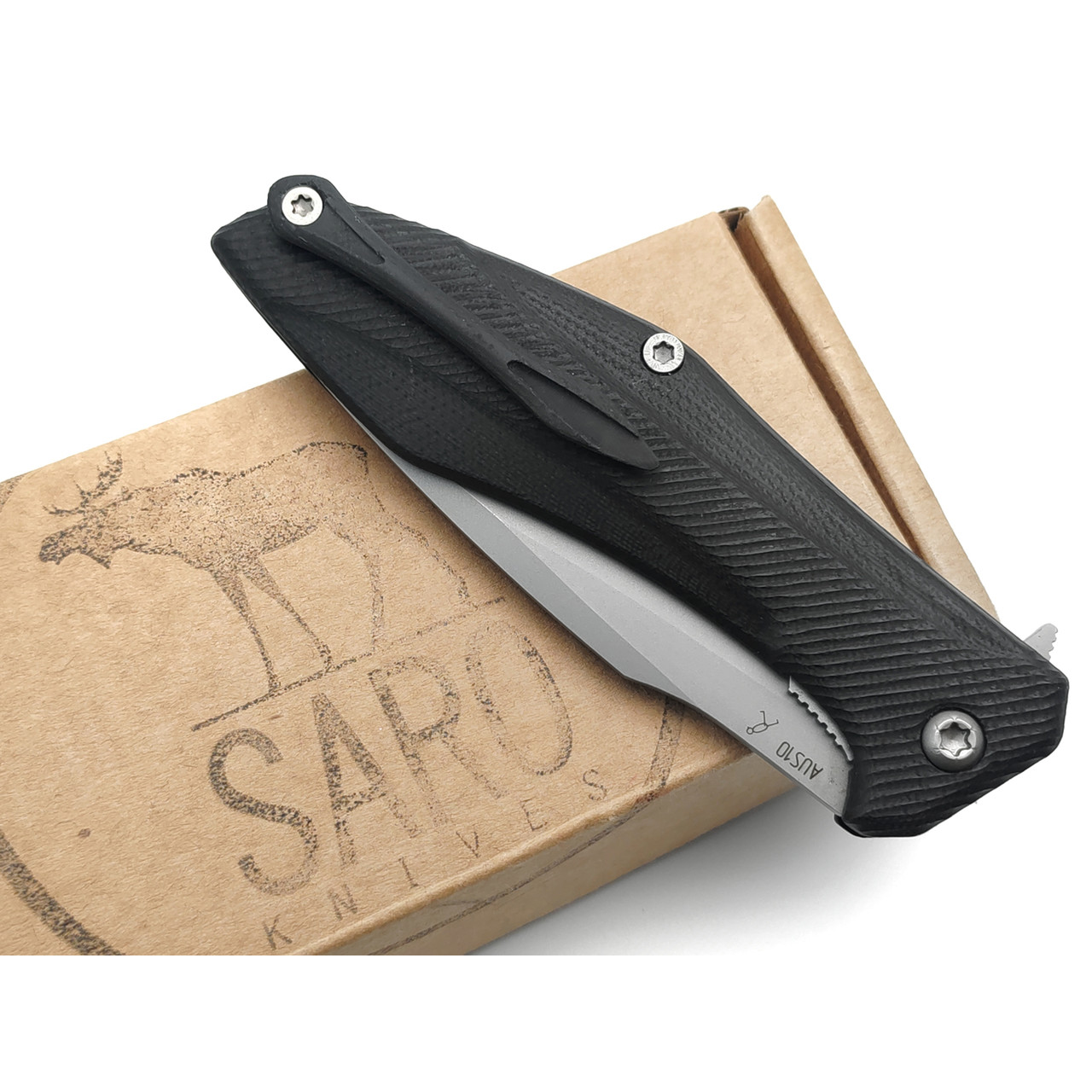Saro нож Грач сталь Aus-10, рукоять G10 black