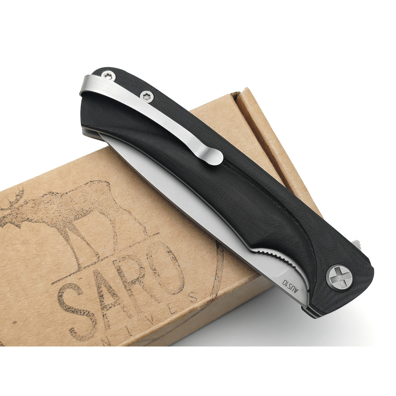 Saro нож Чиж Плюс, сталь Aus-10, рукоять G10 black