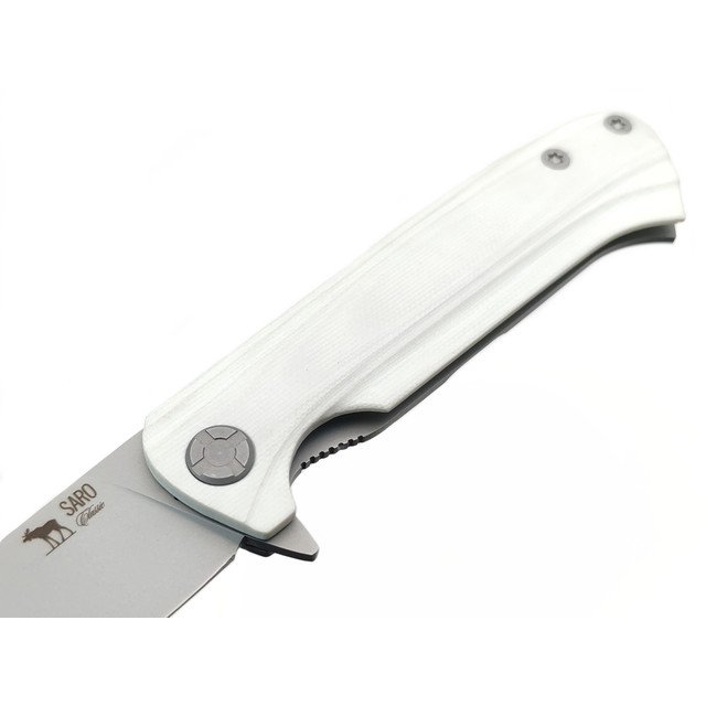 Saro нож Чиж Next сталь Aus-10, рукоять G10 white