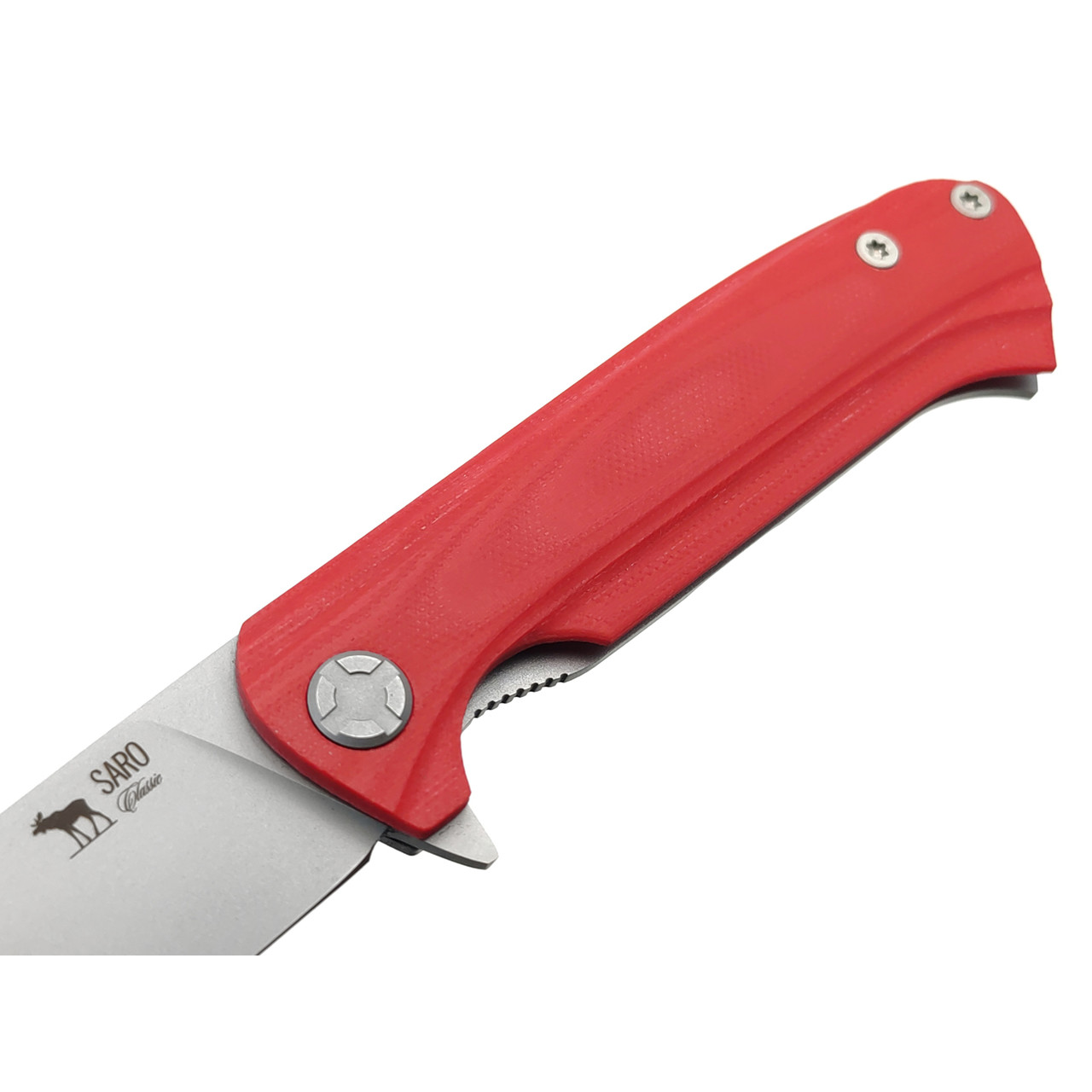 Saro нож Чиж Next сталь Aus-10, рукоять G10 red