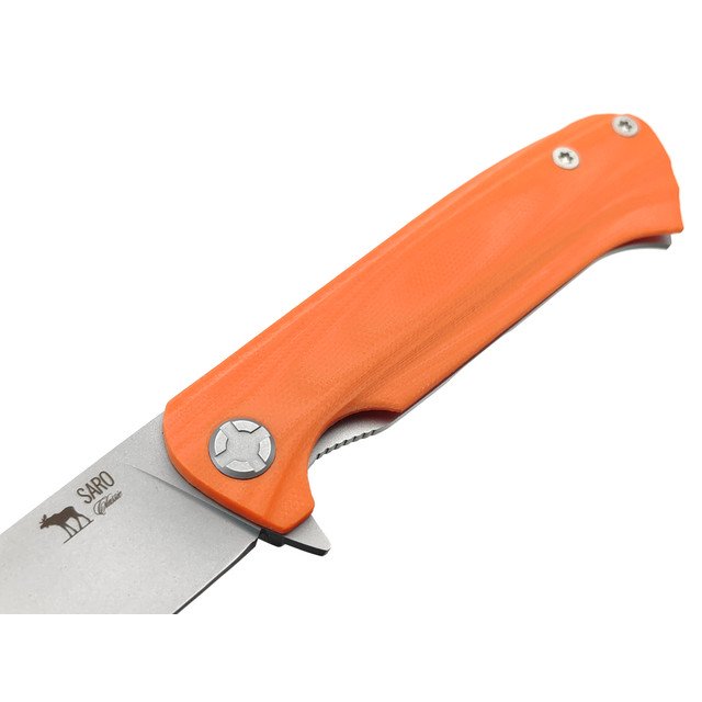 Saro нож Чиж Next сталь Aus-10, рукоять G10 orange
