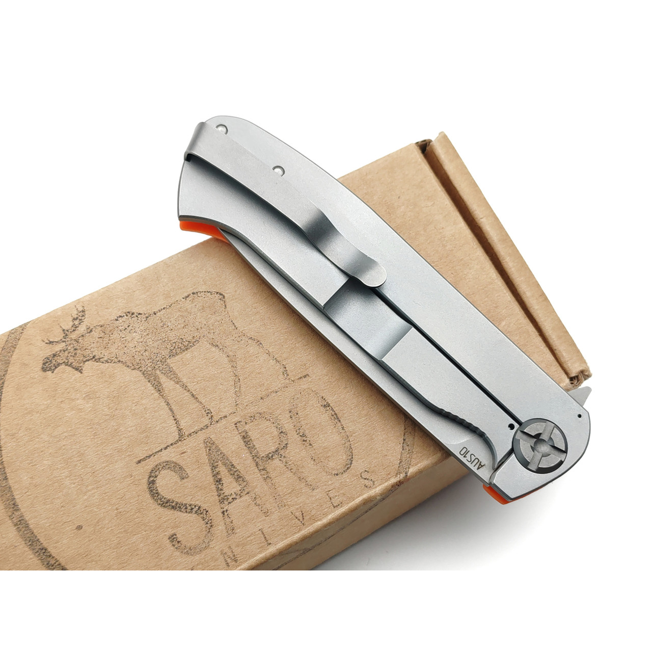 Saro нож Чиж Next сталь Aus-10, рукоять G10 orange