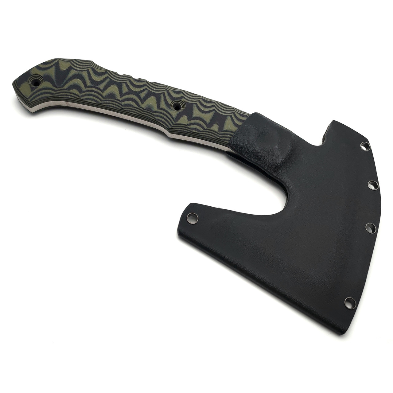 BRK топорик тактический ЦМ сталь K340, рукоять G10 OD green & black