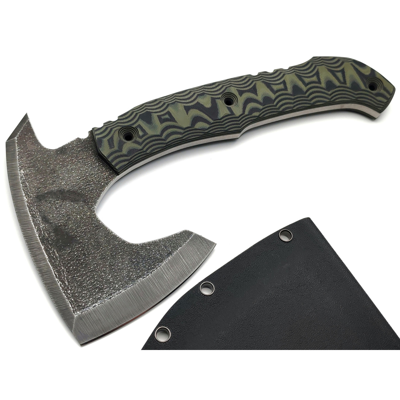 BRK топорик тактический ЦМ сталь K340, рукоять G10 OD green & black