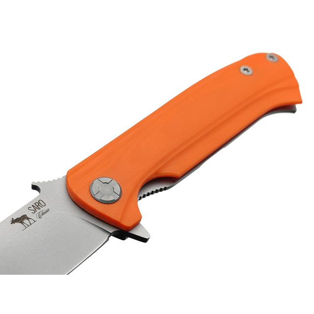 Saro нож Чиж Next HD сталь Aus-10, рукоять G10 orange