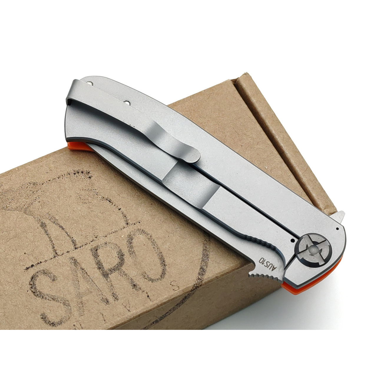 Saro нож Чиж Next HD сталь Aus-10, рукоять G10 orange