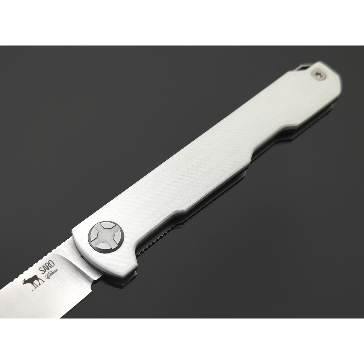 Saro нож Авиационный Single сталь Elmax, рукоять G10 white