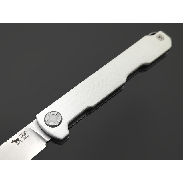 Saro нож Авиационный Single сталь Elmax, рукоять G10 white