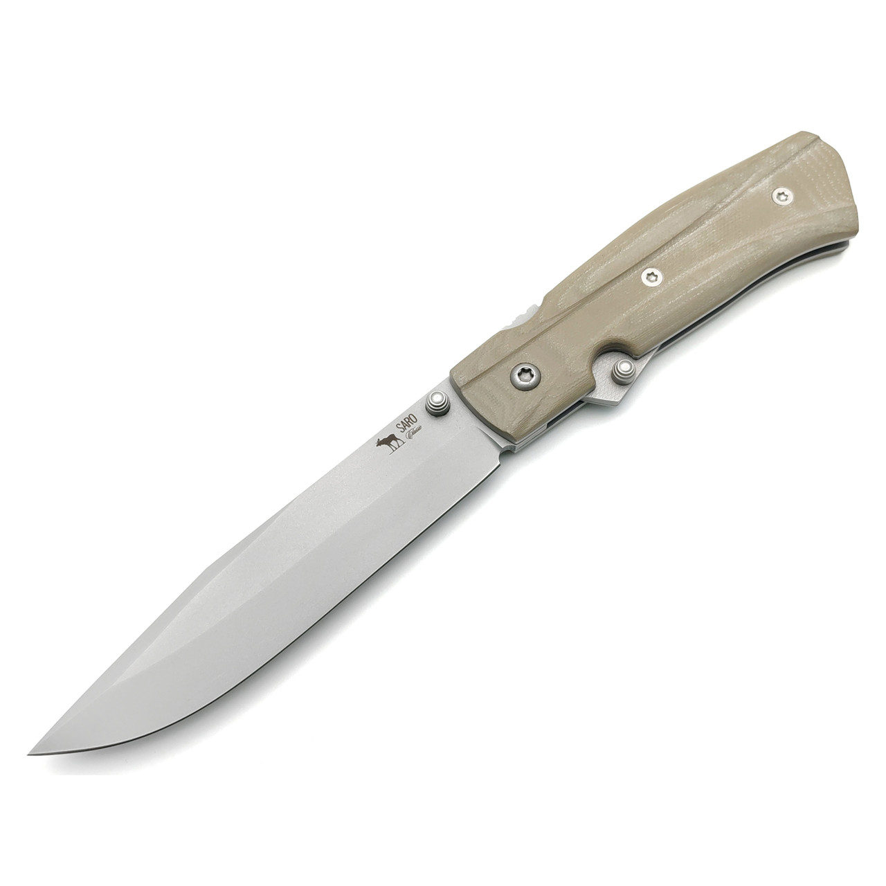 Saro нож Wild West сталь K110, рукоять G10 tan