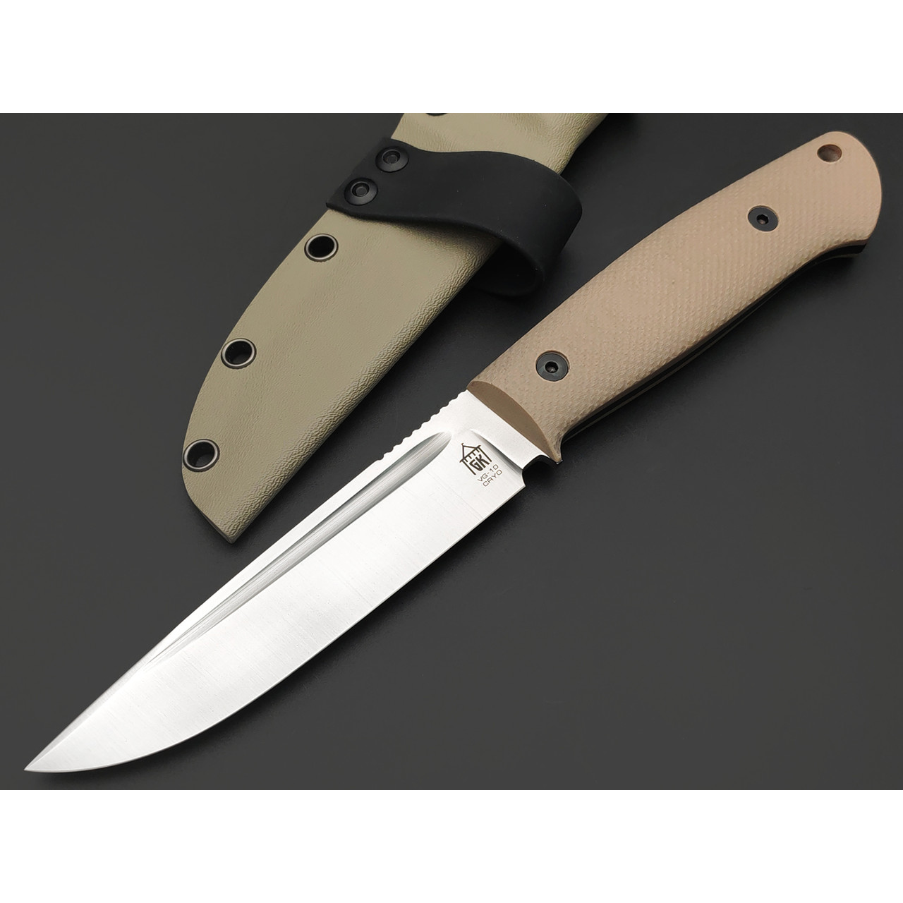 Град Горький нож Тигр сталь VG-10 satin, рукоять G10 tan & black