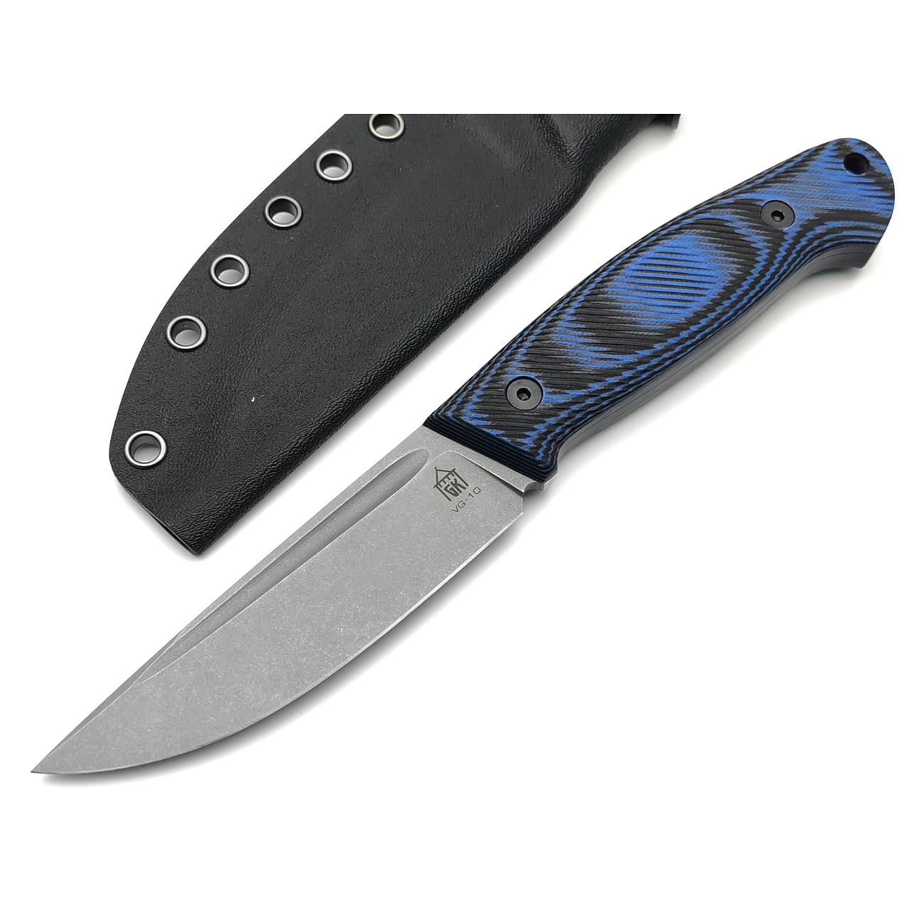 Град Горький нож Стрела сталь VG-10 стоунвош, рукоять G10 black & blue