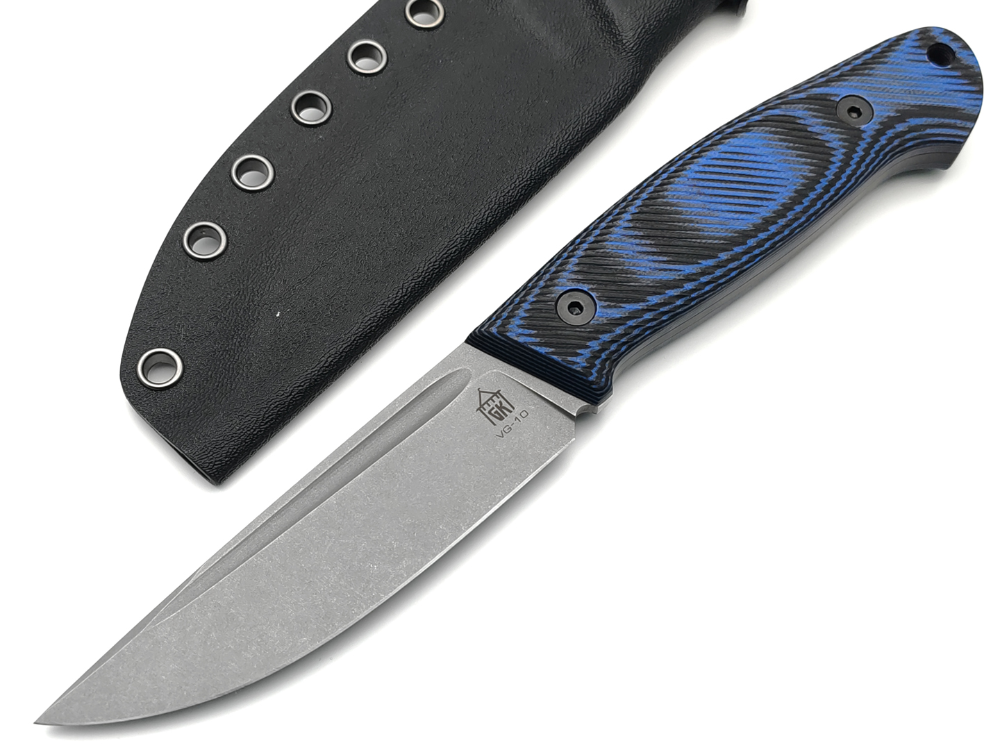 Град Горький нож Стрела сталь VG-10 stonewash, рукоять G10 black & blue