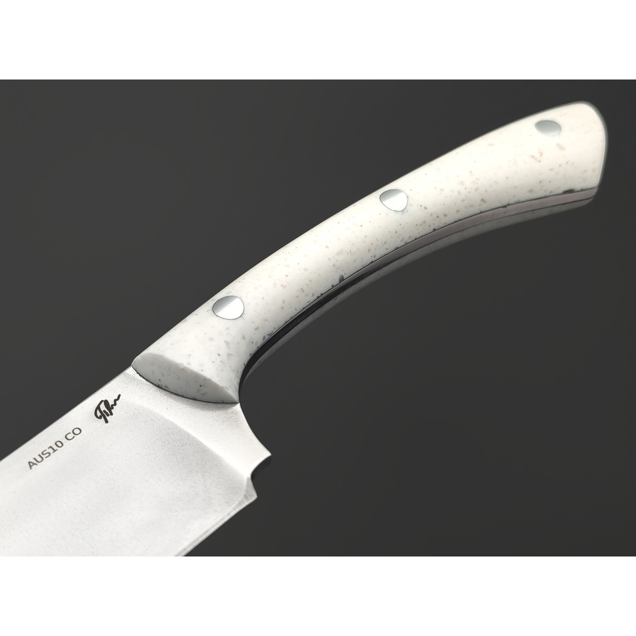 Платонов Д.Г. нож Пчак сталь Aus-10, рукоять Кориан white