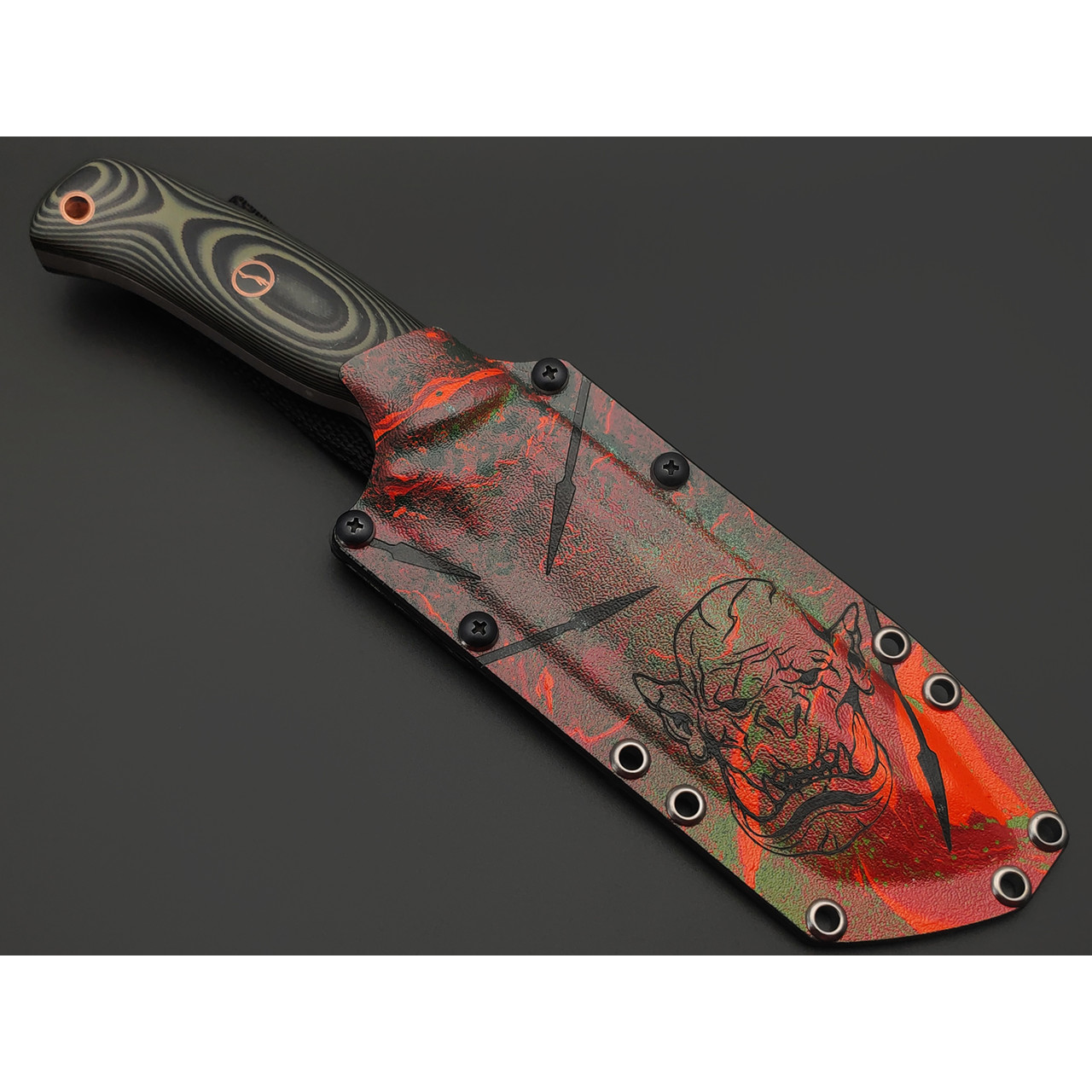 Волчий Век нож ДБ Custom Orc Edition сталь 1.4116 WA худ. травление, рукоять G10, медь