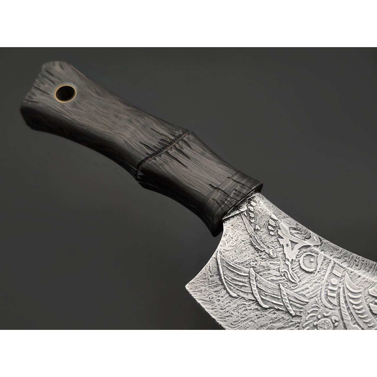 Волчий Век нож Мёртвый Самурай сталь PGK WA худ. травление, рукоять Carbon fiber gold