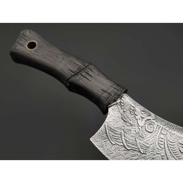 Волчий Век нож Мёртвый Самурай сталь PGK WA худ. травление, рукоять Carbon fiber gold