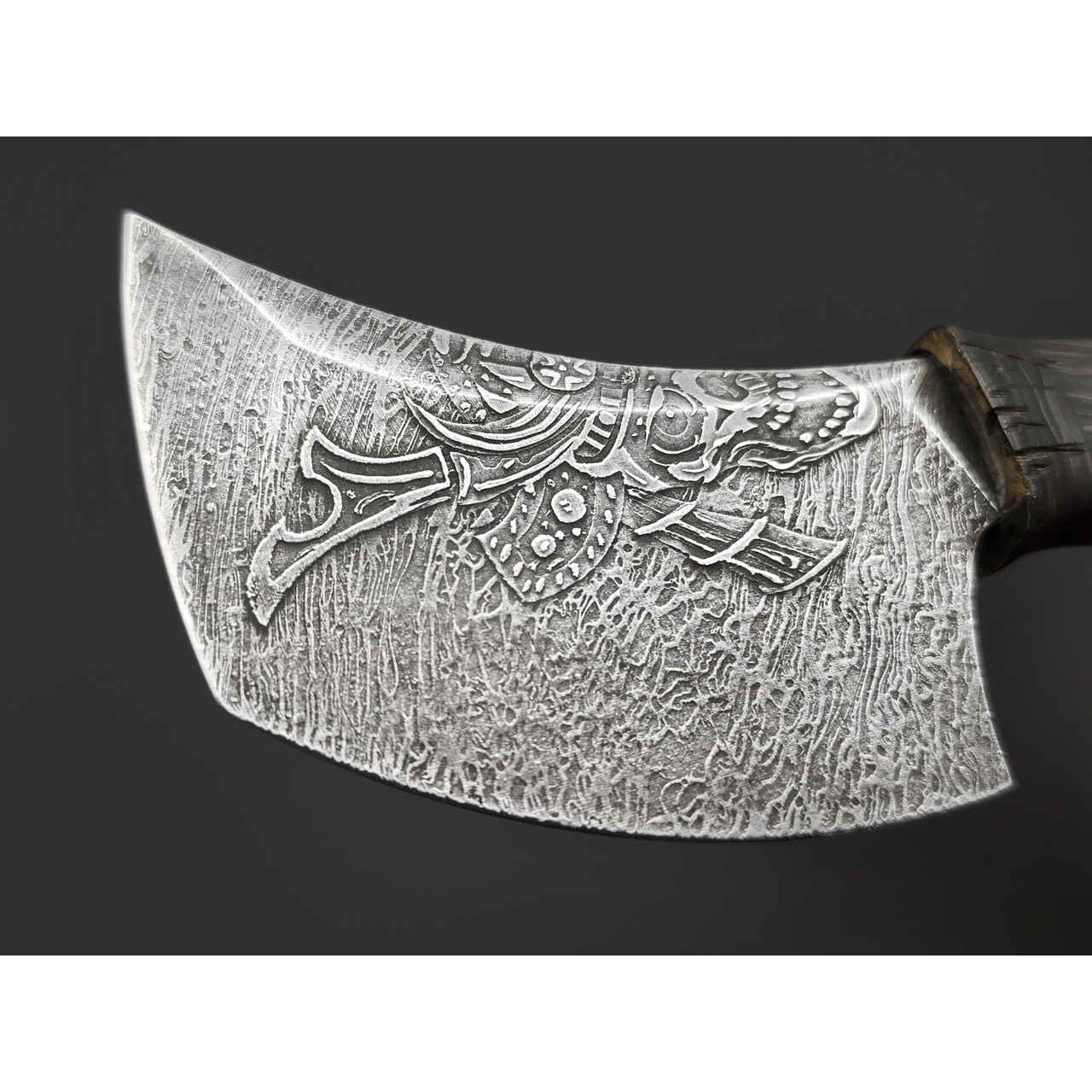 Волчий Век нож Мёртвый Самурай сталь PGK WA худ. травление, рукоять Carbon fiber gold