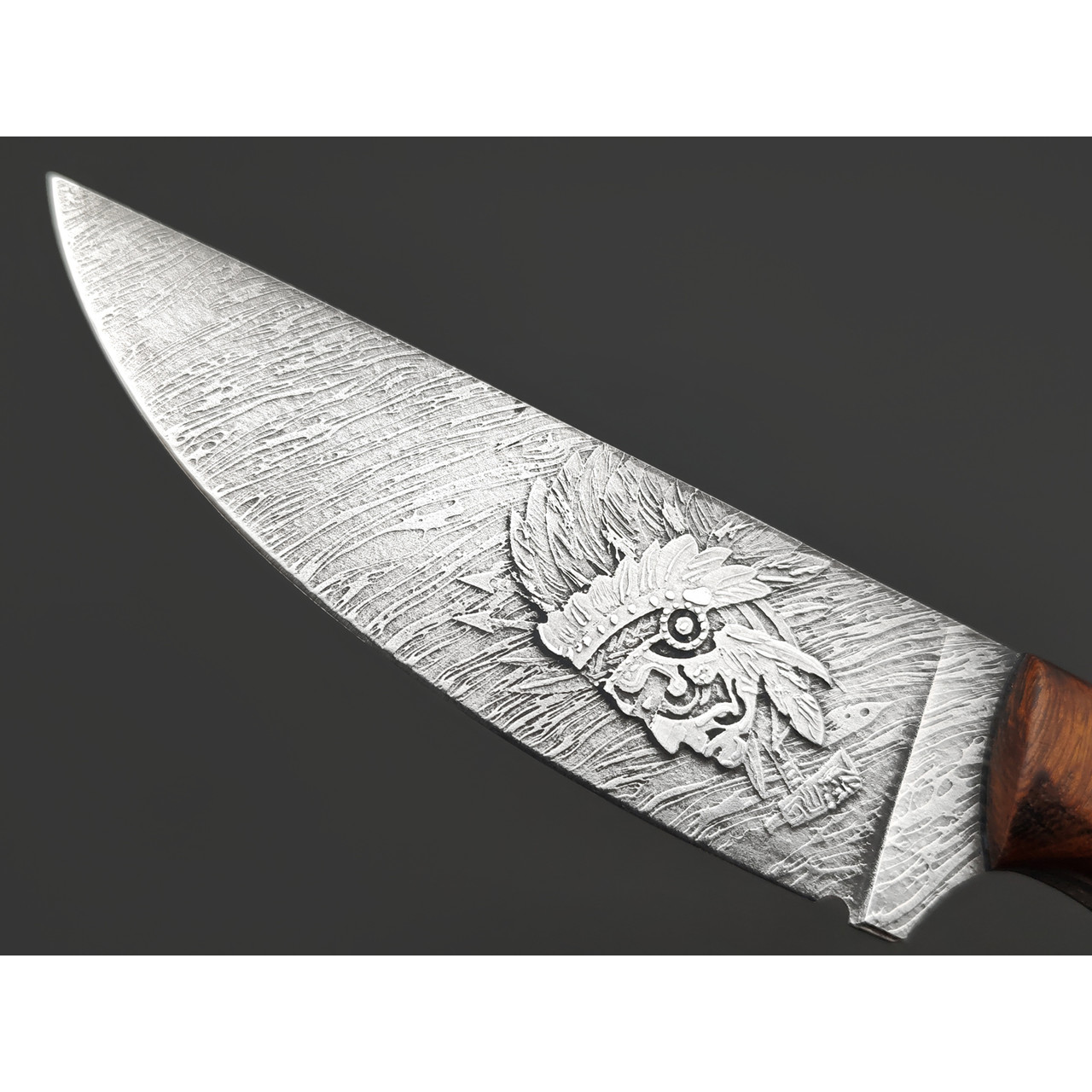 Волчий Век нож Mark-I Custom Восставшая Резервация сталь PGK WA худ. травление, рукоять G10, айронвуд, карбон