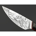 Волчий Век нож МасичЬка Custom Angry Orc Edition сталь N690 WA, рукоять Carbon fiber, G10 red