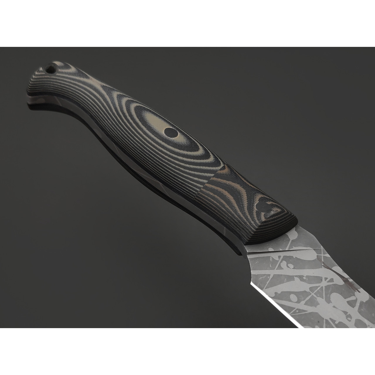 Волчий Век нож Беркем Custom сталь N690 WA травление chaotic camo, рукоять G10, карбон