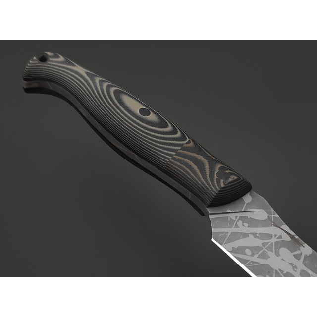 Волчий Век нож Беркем Custom сталь N690 WA травление chaotic camo, рукоять G10, карбон