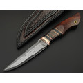 Кузница Васильева нож НЛВ177 ламинат CPM S90V, рукоять Дерево айронвуд, carbon fiber Chaotic Copper, мокумэ-ганэ, медь, карболит