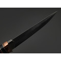 Кузница Васильева нож НЛВ177 ламинат CPM S90V, рукоять Дерево айронвуд, carbon fiber Chaotic Copper, мокумэ-ганэ, медь, карболит