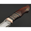 Кузница Васильева нож НЛВ177 ламинат CPM S90V, рукоять Дерево айронвуд, carbon fiber Chaotic Copper, мокумэ-ганэ, медь, карболит